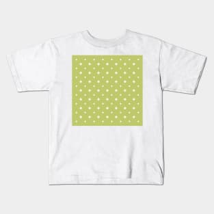 White Flower Pattern (Light Yellow) Kids T-Shirt